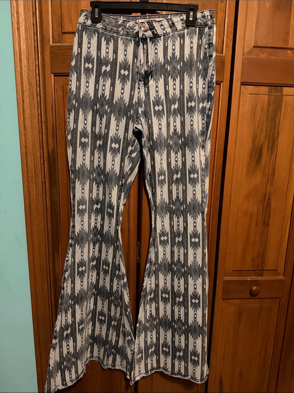 Rock and Roll Denim Patterned Flare Jeans